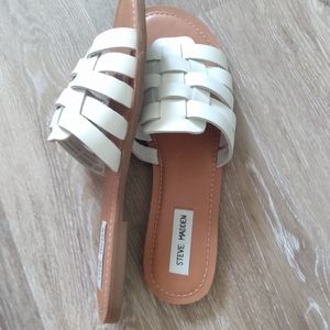 Steve Madden White Leather Sandals - Like New!